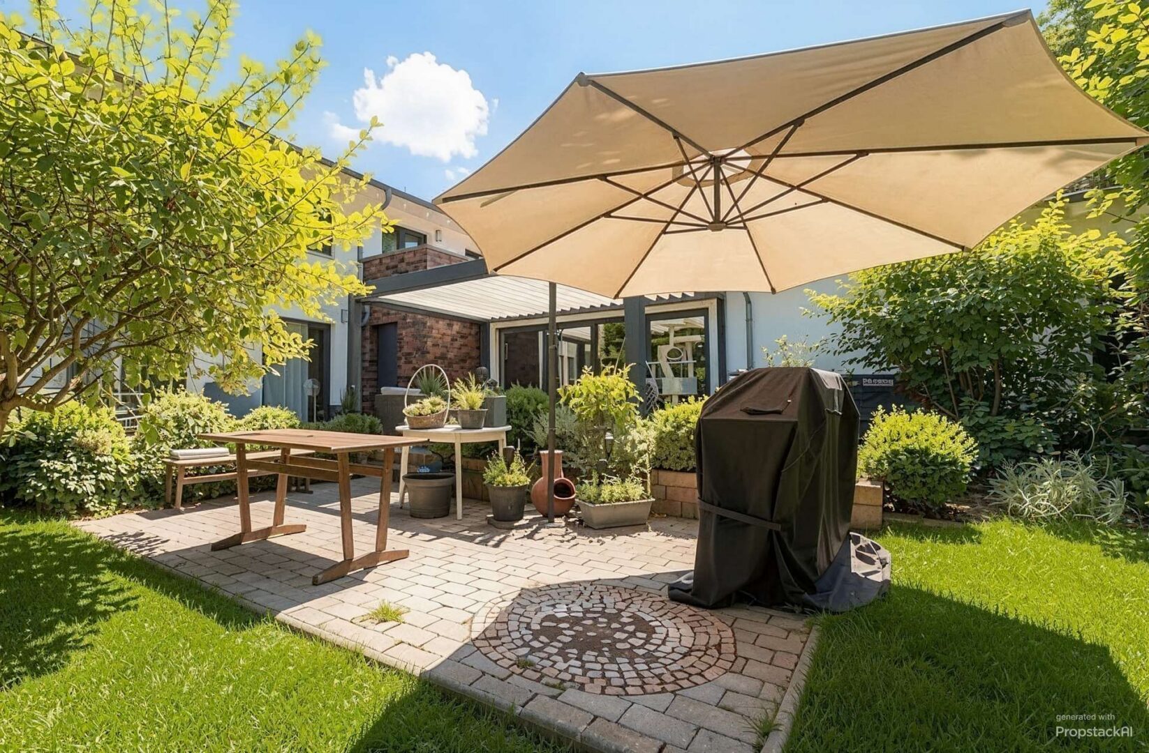 Terrasse mit Garten - (KI optimiert)